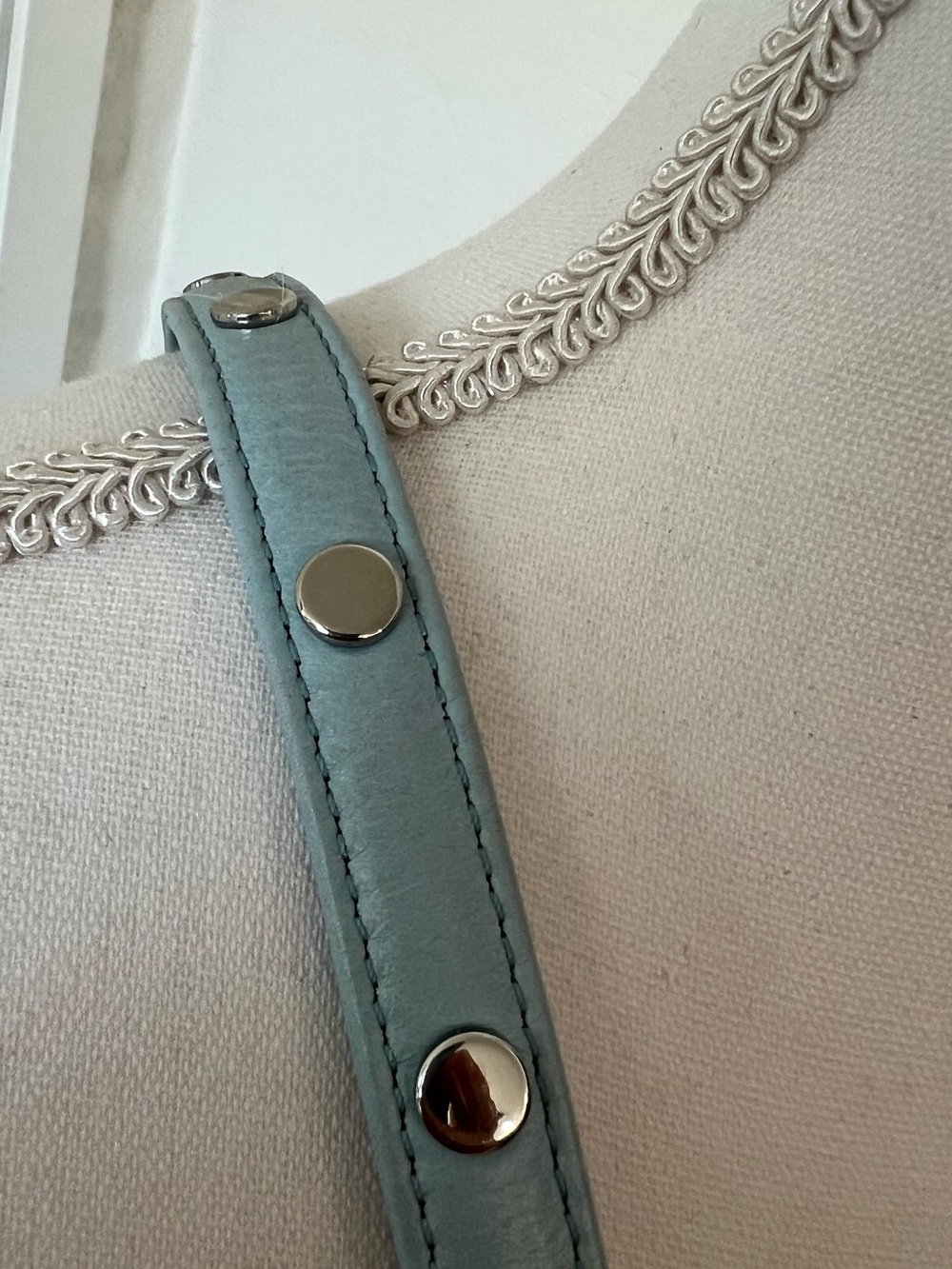 Rebecca Minkoff Light Blue Quilted Leather Mini Mac Crossbody with Silver Chain - Picture 12 of 13